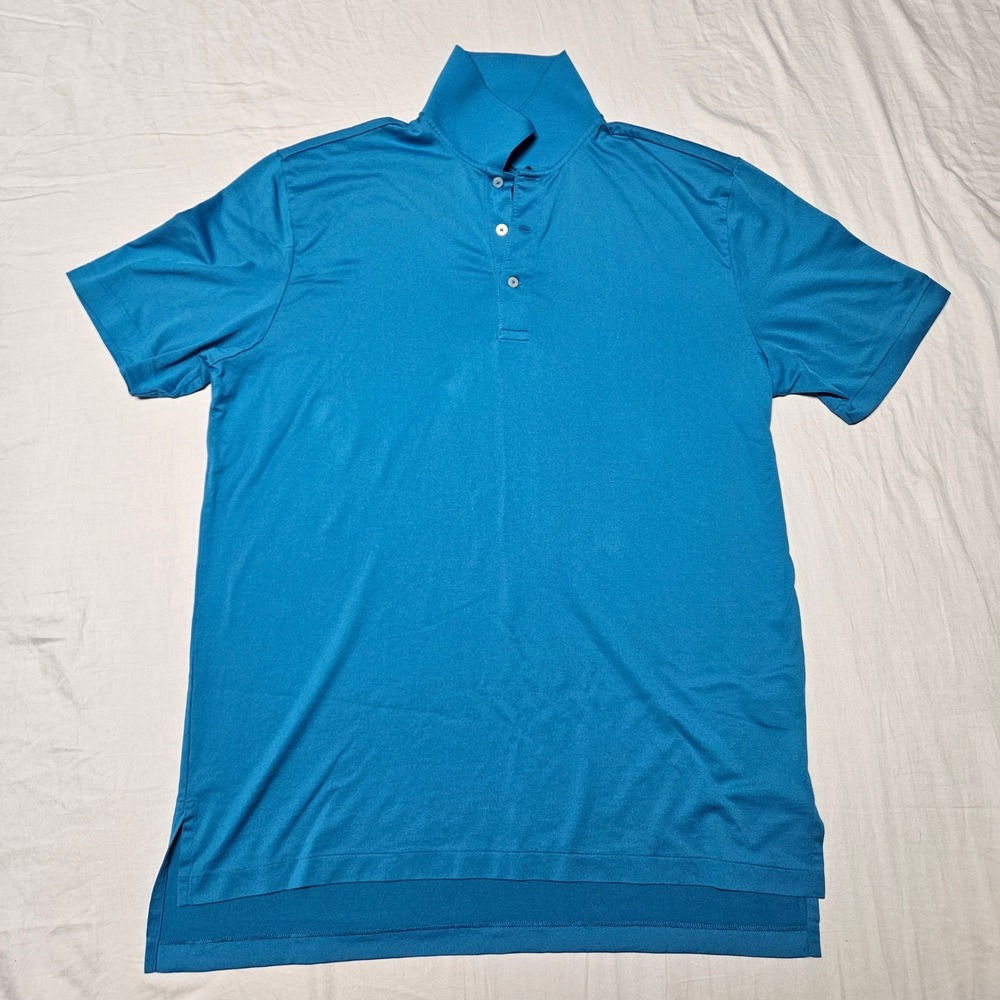 Polo Golf Ralph Lauren Performance Polo Mens Large Teal Blue Pima Cotton Stretch